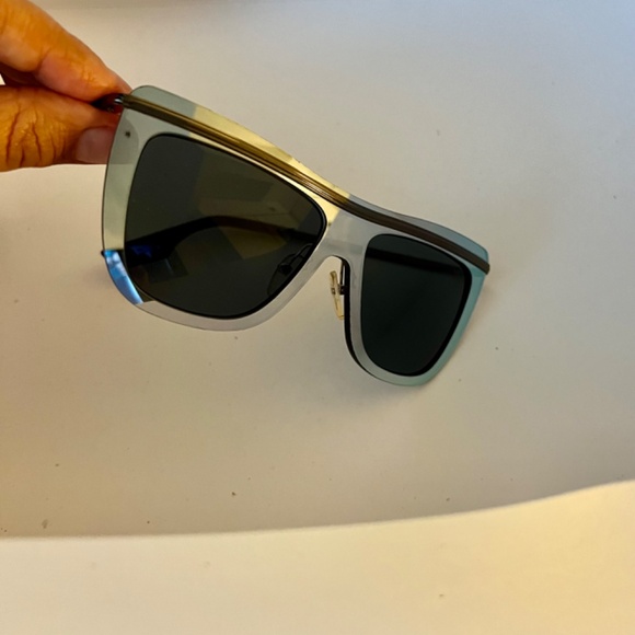 MCQ by Alexander McQueen Gray metallic silver frame sunglasses main image 5
